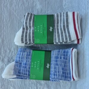 Dip Boy's Casual Crew Socks 4 Blue and 4 Gray Pairs Size 9-11 Boys Shoe Size